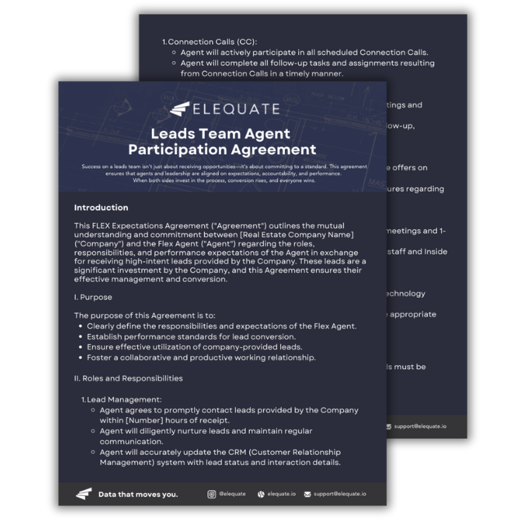 Leads Team Agent Participation Agreement
